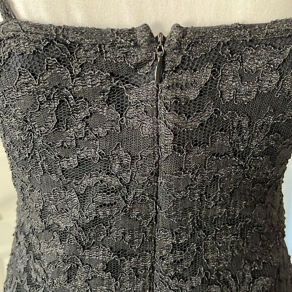 Tapemeasure Spaghetti Strap Elegant Black Lace Dress VTG Made in USA SZ M - Picture 7 of 9